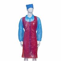 China Lint Free Disposable PE Apron No Sleeves Plastic Wearing For Kitchen Food Industry for sale