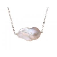China High-end natural 925 sterling nucleated silver pearl necklace women Jewelry handmake China factory
