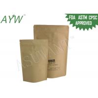 China Multi Sizes Reusable Stand Up Kraft Pouches Packaging Dark Roast Beans With Valve factory
