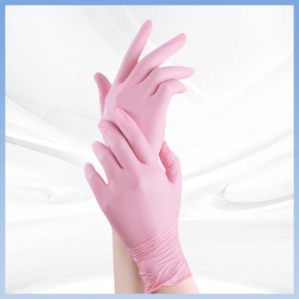 Quality Chemical Resistant Pink Nitrile Disposable Gloves For Laboratory for sale