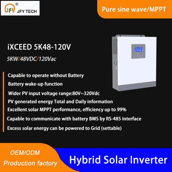 Quality Hybrid Solar inverter with 80V-320V PV Input and 5KW 120Vac Output for sale
