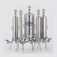 China 304/316L Stainless Steel Single Multi Cartridge Filter Housing For Wine Oil Water Treatment Industrial Water Filter factory