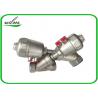 China Double Acting Hygienic Valves Pneumatic Angle Seat Valve PTFE Seal Material factory