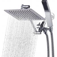 China Polished Chrome Square Handheld Zinc Shower Head Combo With Adjustable Extension Arm factory