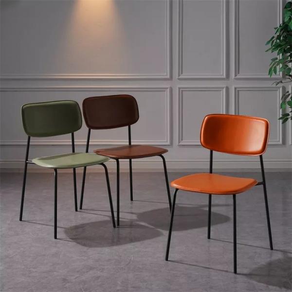 Quality High Resilience Cafe Dining Chair Restaurant Leather Chair Breathable for sale
