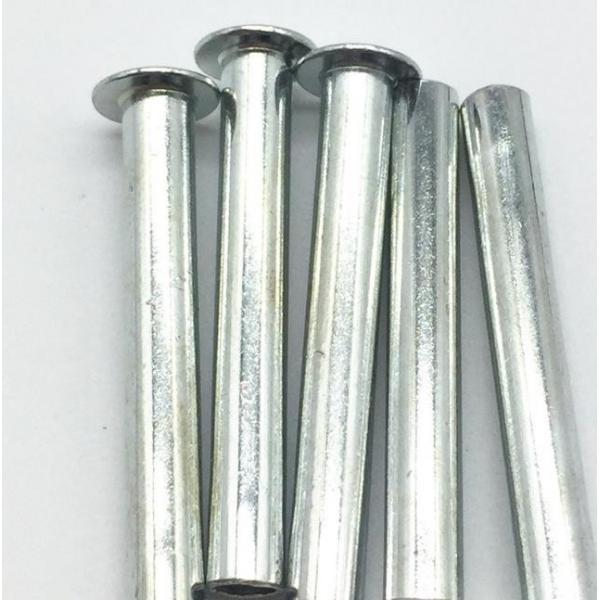 Quality Semi Hollow Oval Head Iron Rivet Metal Single Side Industrial White Galvanized Rivets for sale