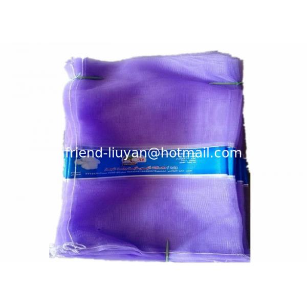Quality Printed Label Woven Mesh Bags For Packing Garlic Ginger Sacks for sale