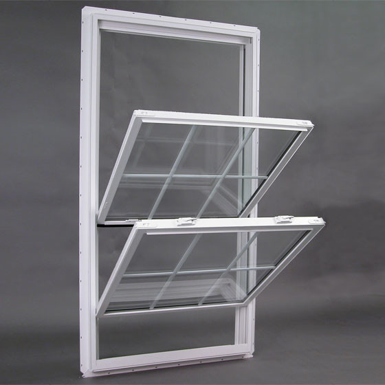Quality Vertical Sliding Glass UPVC Double Glazed Sash Windows Vinyl Anti Theft for sale