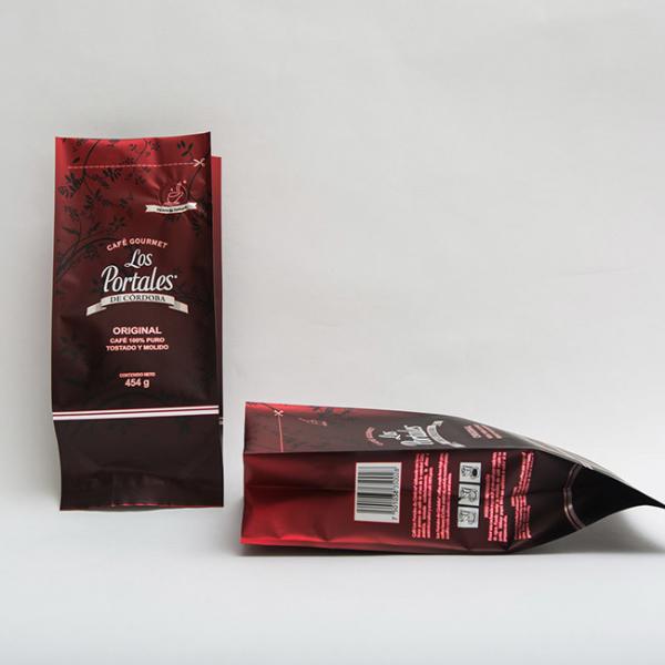 Quality 454g 280 X 100mm Printed Flat Bottom Coffee Bags With Valve For Coffee Beans for sale
