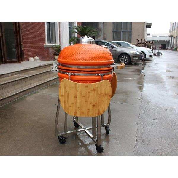 Quality Orange Kamado Ceramic Grills 57*65cm Stainless Steel Accessory BBQ for sale