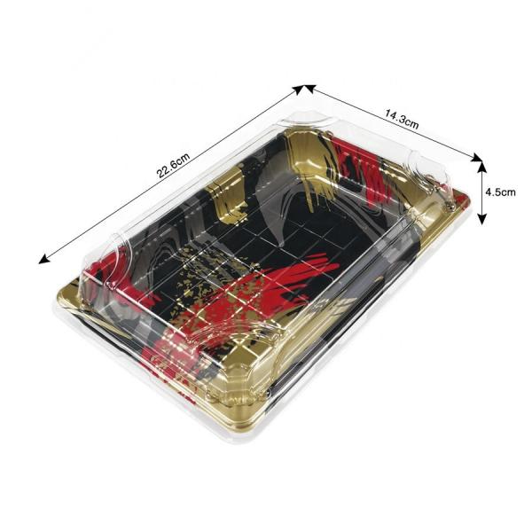 Quality Recyclable Disposable Plastic Sushi Box With Anti Fog Lid for sale