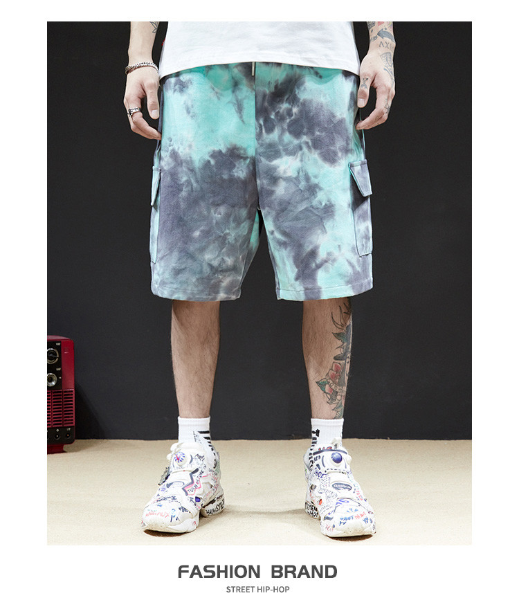 Quality Mourning Series Thin Summer Shorts Mint Green Taro Purple Tie Dye Basketball Shorts for sale