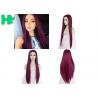 China Cosplay Long Straight Hairnet Wig Synthetic Pure Red Color For Women Wave Party factory