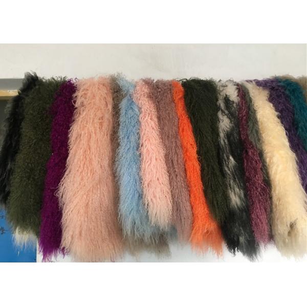 Quality Curly Fluffy Mongolian Real Sheepskin Rug Windproof Warm For Making Coat for sale