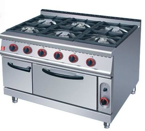 Quality US-RQ-6 Commercial Kitchen Equipments Gas Range 6 Burner Gas Oven for sale