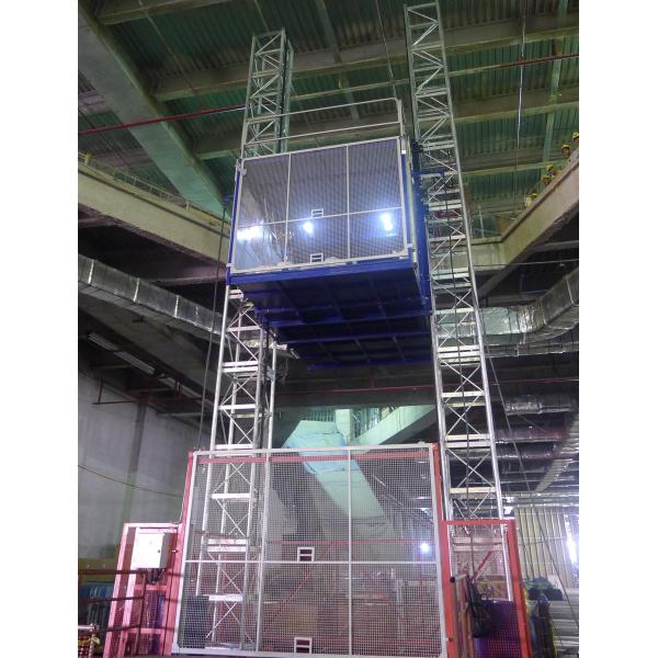 Quality Twin Mast Goods 30m/Min Building Site Hoist Lift In Warehouse for sale