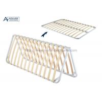 China White Curved Poplar Slats King Size Folding Bed Frame factory