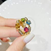 China Women's 0.2ct 18k Gold Natural Colored Gemstone Ring factory
