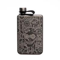China Silver Flask Polished Stainless Steel Flask With Screw Top for Alcohol Liquor Flask for Men factory