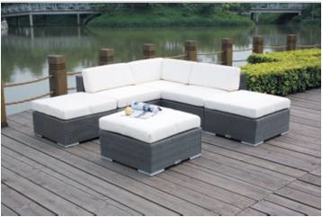 China 6-piece  L shape rattan wicker outdoor furniture modular sofa commercial furniture-YS5755 factory