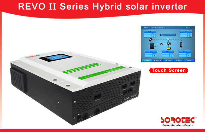 China Solar Hybrid Energy Storage Inverter Output Power Factor PF 1.0 With Touch Display Screen factory