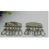 China Leather Key Case Wallets Unisex Keychain zinc alloy Key Holder Ring with 6 Hooks Snap Closure factory