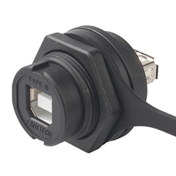 Quality USB 2.0 Type A To USB Type B RJ45 Waterproof Coupler Panel Mount for sale