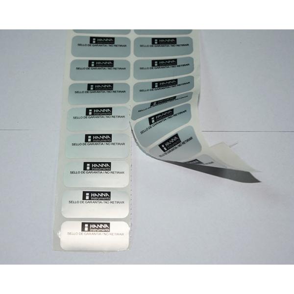 Quality Security Cut Warning Self Adhesive Security Labels PET Silver VOID Tamper Sticker for sale