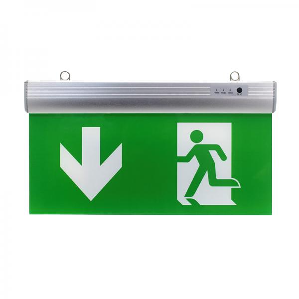 Quality Green LED Emergency Exit Sign Battery Double Sided AC85 - 265V 50/60H for sale