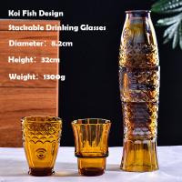 China Koi Fish Design Drinking Glasses Stackable Drinking Glasses Fish Shaped Glasses Drinking for Home Decor factory