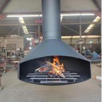 China Carbon Steel Indoor Hanging Fireplace Ceiling Mounted Suspended Wood Stove factory