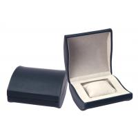 China Hand Made Wrist Watch Storage Box , Soft Grey Velvet Lining Mens Leather Watch Case factory