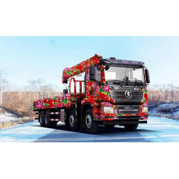 Quality SHACMAN F3000 Crane Cargo Truck 8x4 380hp Cargo Box TruckEuroII for sale