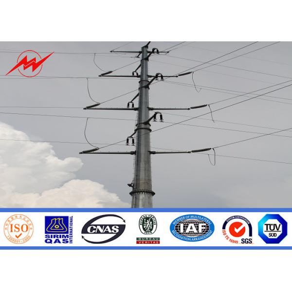 Quality Electrical Hot Dip Galvanized Steel Pole , Anticorrosive Power Line Pole for sale