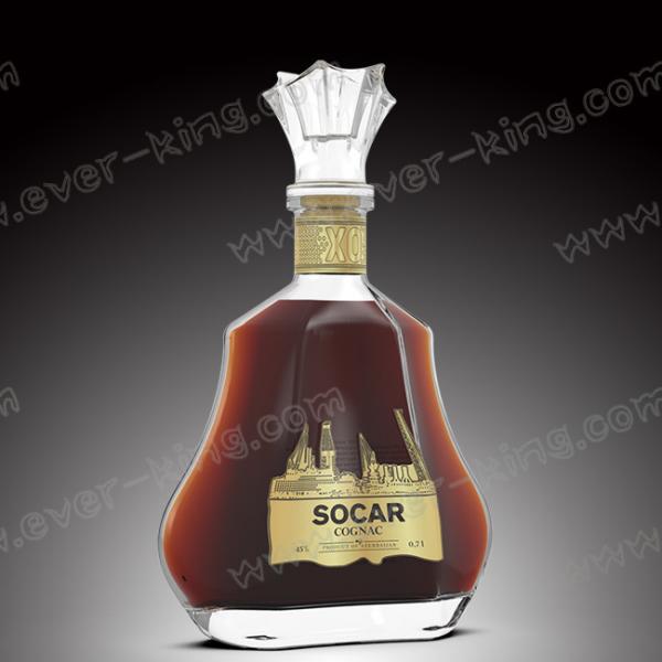 Quality ISO9001 2015 Transparent Oval Cognac Glass Bottle for sale