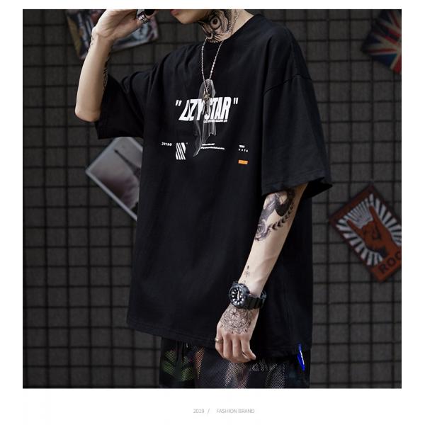 Quality Skateboard High Street Men Streetwear T Shirts Personality Print 3XL Polyester for sale