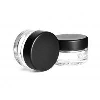 Quality 1.58in Black Glass Child Proof Jar 1 Oz Jars With Lids For Flower Food for sale