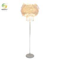 China Feather Crystal Floor Lamp Wedding Living Room Bedroom Bedside Lamp Beauty Anchor Fill Light factory