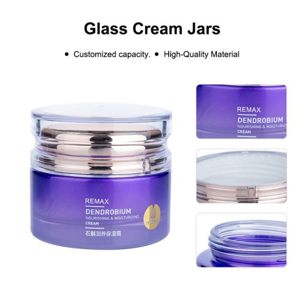 Quality 55ml Luxurious Empty Cream Jar 2 Oz Cosmetic Jars With Transparent Plastic Lids for sale