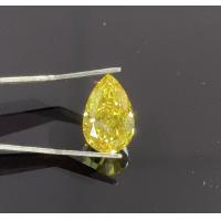 Quality Pear Brilliant Cut HPHT CVD Lab Created Yellow Diamond 1-1.3ct for sale