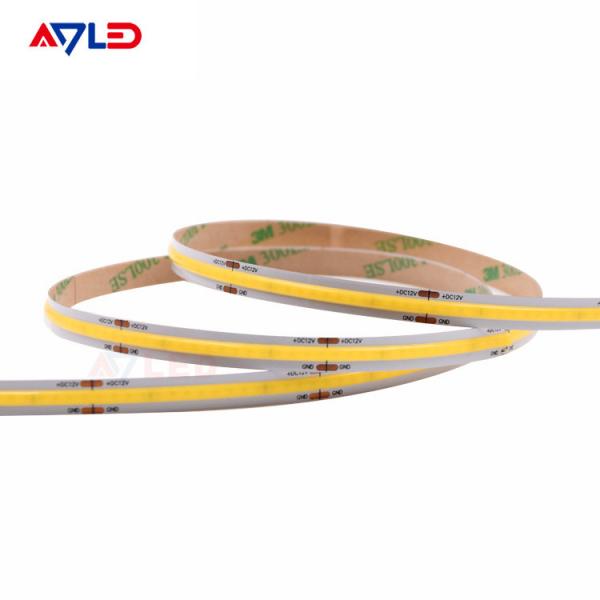 Quality Waterproof COB LED Strips No Dots Connecting Cutting 12 24 Volt White Super Bright for sale