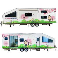 China 4-8 People Travel Caravan Trailer Height Adjustable Touring Camper Trailer 4m-12m factory