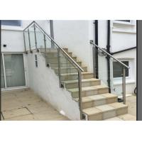 China Side Mount Glass Balustrade Stainless Steel Handrails , Steel And Glass Stair Railing factory