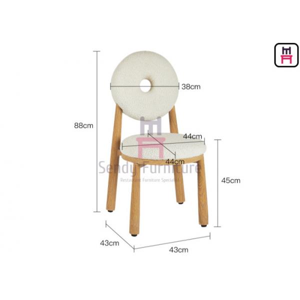 Quality Hollowed-Out Round Back White Velvet Upholstered Restaurant Chair for sale