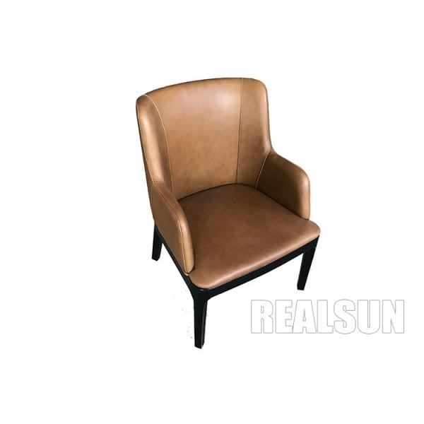 Quality Modern Style Pu Leather Dining Chairs Metal Leg Wooden Base For Living Room for sale