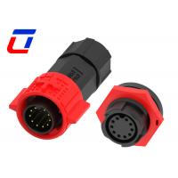 China Red M19 IP67 Waterproof Connector 10 Pin Male Female Water Tight Cable Connector factory