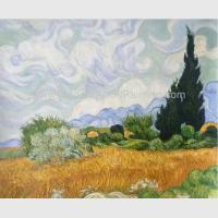 China Handmade Vincent Van Gogh Oil Paintings Reproduction Wheat Field with Cypresses factory