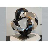 China Abstract Black Polished Granite 316 Stainless Steel Sculpture 41cm High for sale