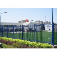 Quality Blue Color Powder Coating Picket Top 1.2x1.8m Tubular Steel Fence for sale