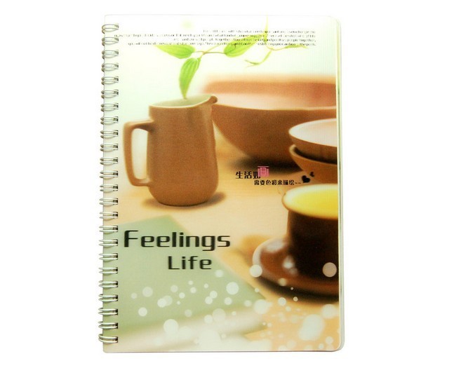 China PLASTIC LENTICULAR Custom pp pet 3D lenticular cover paper notebook with protective film for students and offices for sale